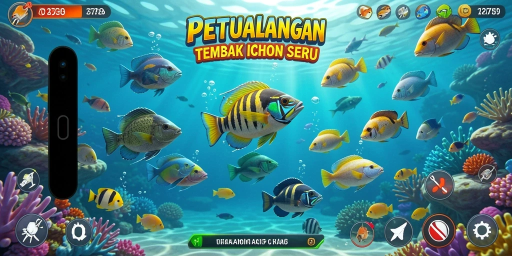 Screenshot utama menampilkan aksi menembak ikan yang seru di 2739.