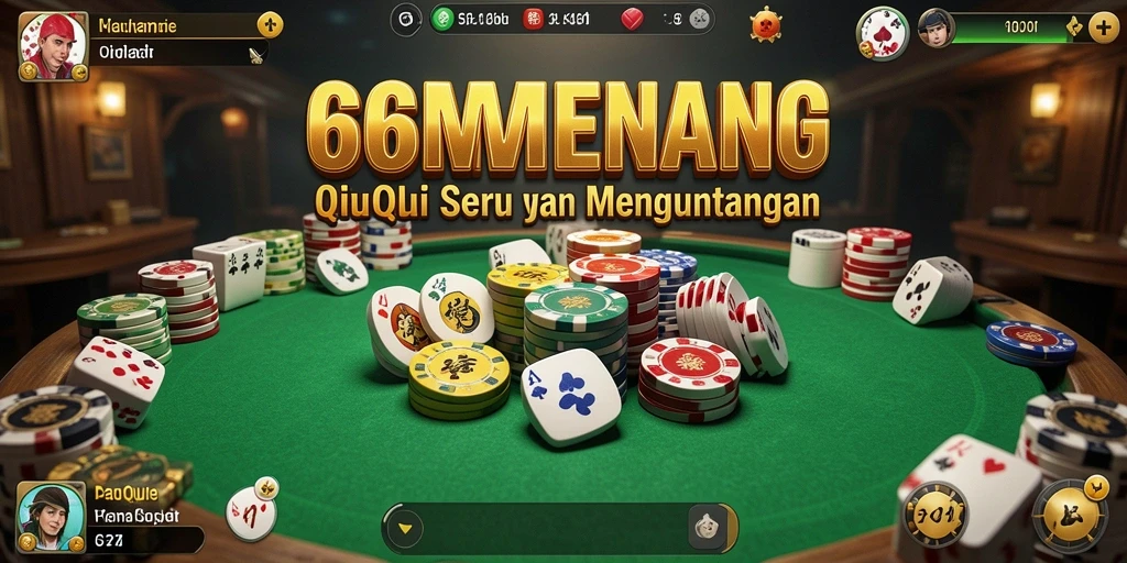 Screenshot utama 66MENANG menampilkan gameplay QiuQiu yang seru.