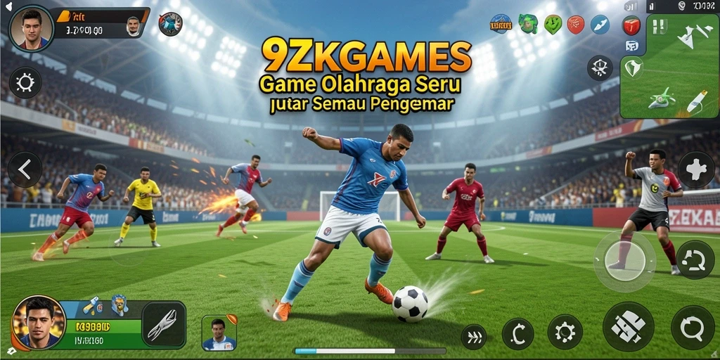 Tampilan gameplay 9ZKGAMES yang penuh aksi olahraga.