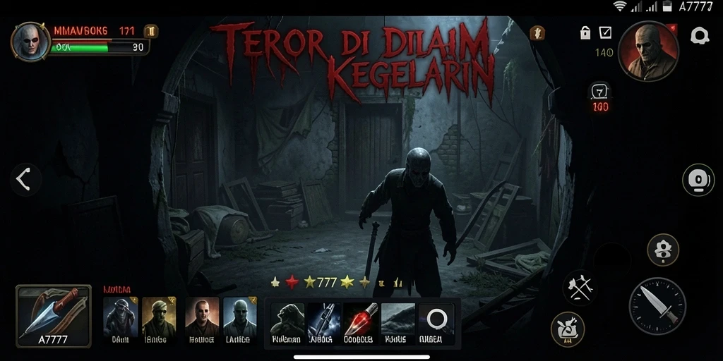 Tampilan menegangkan dalam gameplay A7777 yang penuh ketakutan.