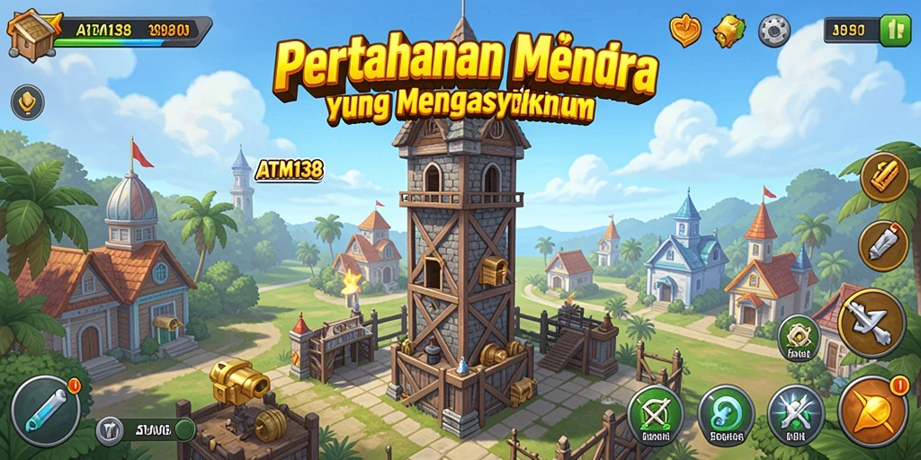 Tangkapan layar gameplay Tower Defense dari ATM138 yang menegangkan.