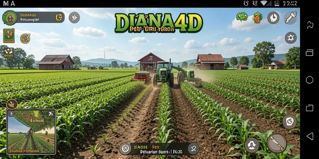 Tampilan menarik dari gameplay pertanian DIANA4D yang seru.