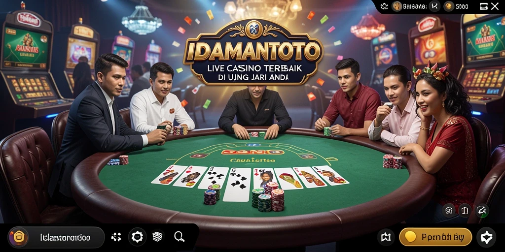 Gameplay seru dari IDAMANTOTO, dengan dealer langsung dan suasana kasino yang menarik.
