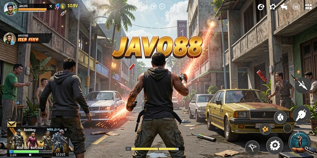 Screenshot JAVO88 menampilkan gameplay arcade yang seru dan penuh warna.