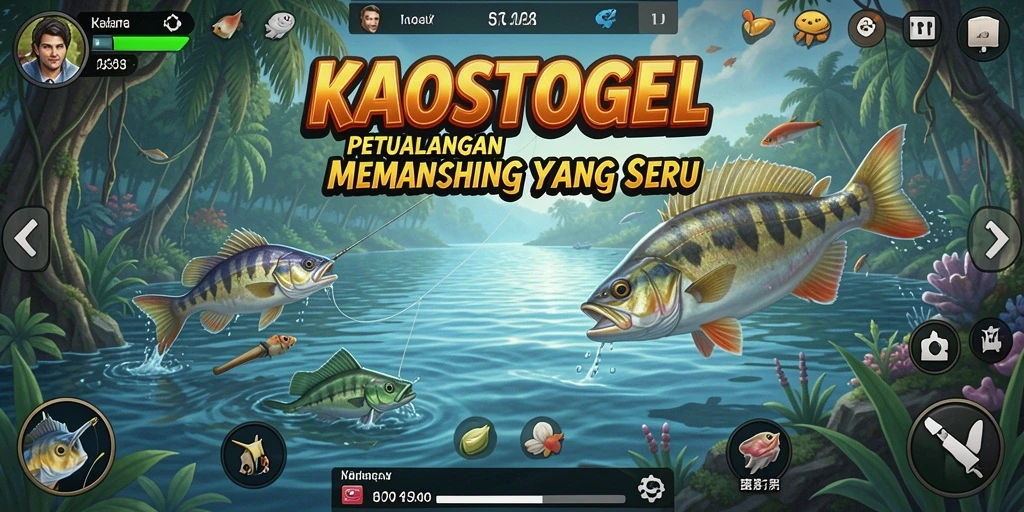 Screenshot gameplay KAOSTOGEL yang menunjukkan keindahan laut dan ikan yang beragam.