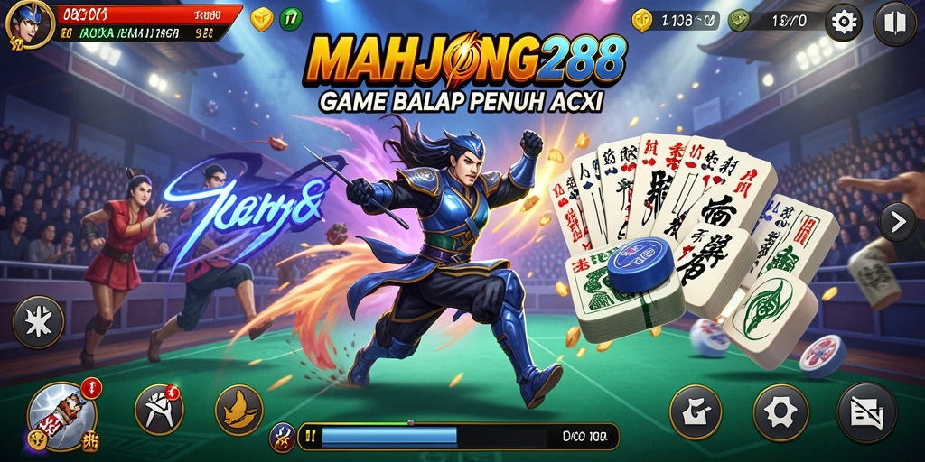Gameplay Racing MAHJONG288 dengan lintasan yang menantang.