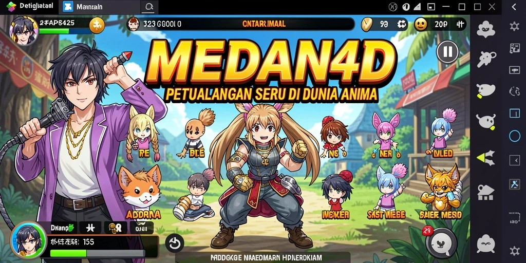 Tampilan gameplay MEDAN4D dengan aksi seru karakter anime.