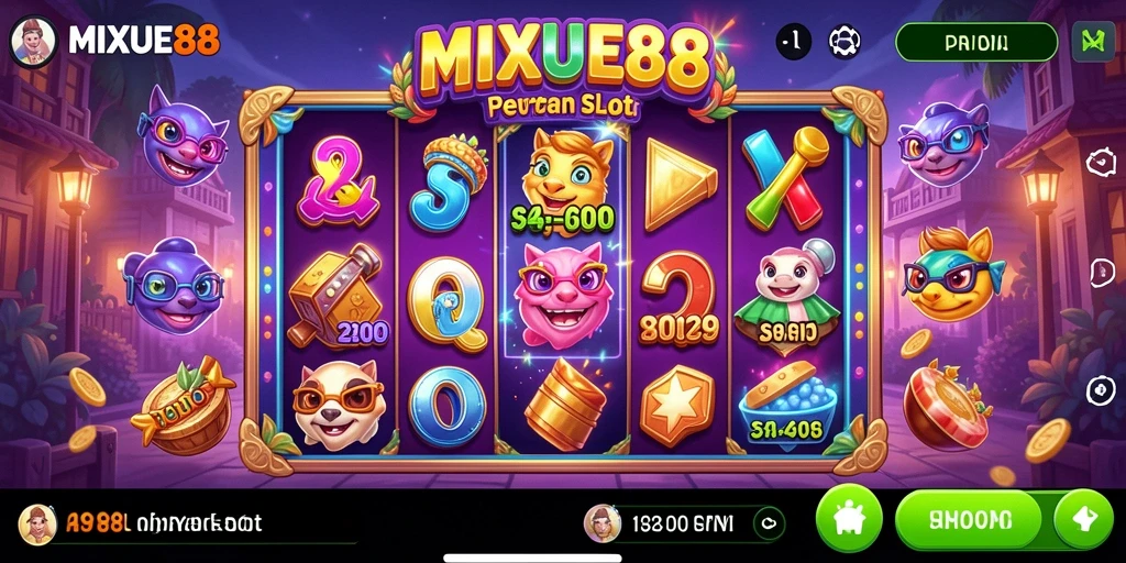 Tampilan gameplay slot MIXUE88 yang mengasyikkan dan penuh warna.