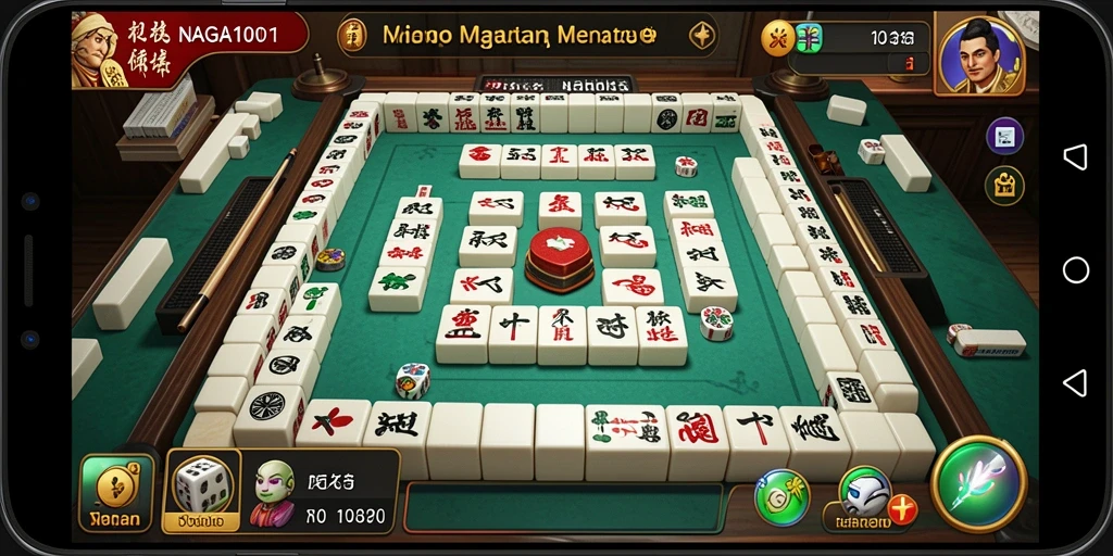 Tangkapan layar NAGA1001 menunjukkan aksi seru permainan Mahjong.