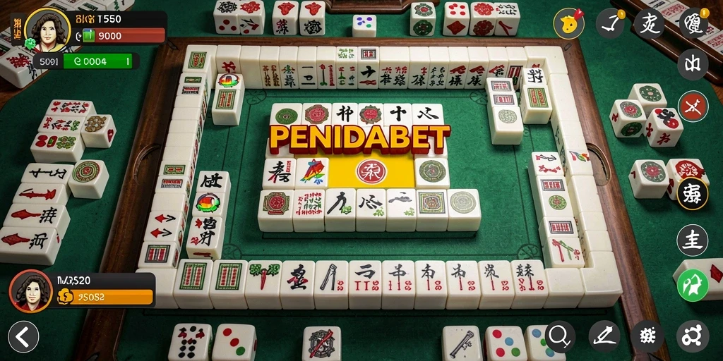 Screenshot PENIDABET menampilkan permainan Mahjong dengan grafis cantik.