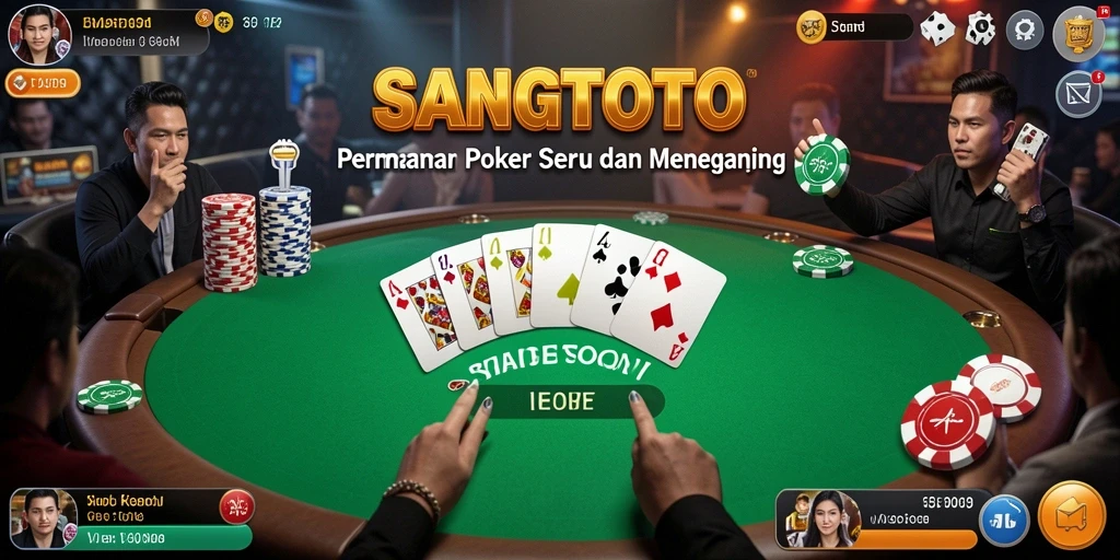 Gameplay SANGTOTO menampilkan aksi poker yang seru dan kompetitif.