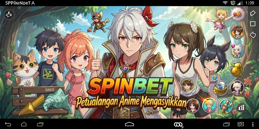 Tampilan gameplay SPINBET yang menarik dan penuh warna dalam dunia Anime.